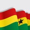 Ghana waving Flag. Vector illustration.