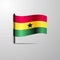 Ghana waving Shiny Flag design vector