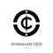 ghanaian cedi icon in trendy design style. ghanaian cedi icon isolated on white background. ghanaian cedi vector icon simple and