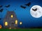 Ghastly Glow: Creepy House Under the Halloween Moon