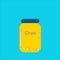 Ghee oil in a jar. Traditional Indian food. Ayurveda. Superfood on a blue background