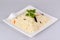 Ghee rice on white plate