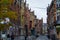 Ghent, Belgium; 10/29/2018: Traditional colorful houses in Vrijdagmarkt Friday Market square in Ghent, Belgium, Europe