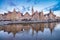 GHENT, BELGIUM - APRIL 30, 2015: View of Graslei quay and Leie river in the historic city center in Gent, Belgium. Architecture