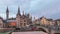 Ghent Belgium time lapse 4K, city skylineat Sint-Michielsbrug