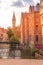 Ghent canal, clock tower, Belgium