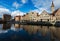 Ghent canal and Graslei street. Ghent, Belgium