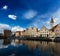 Ghent canal and Graslei street. Ghent, Belgium