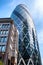 The Gherkin or St Mary Axe building in the city of London. This iconic structure is home to many global businesses such as Sky