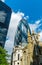 Gherkin tower and St. Andrew Undershaft