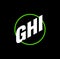 GHI letters company name icon. GHI icon vector