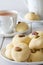 Ghorayeba Egyptian Butter Cookies with Tea Vertical