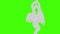 Ghost animation, flat design on green screen chroma key, halloween graphic element