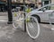 Ghost Bike commemorating fallen bike rider in Long Island City, New York