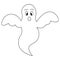 Ghost. Coloring book for children. Sketch. Bringing. Angry facial expression. Vector illustration. Spirit. Isolated background.