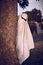 ghost costume, halloween and sunglasses in nature park outdoors. Funny horror dress up, spooky holiday celebration and