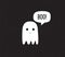 Ghost. Cute Halloween ghost with speech bubble. Boo. Vector
