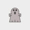 Ghost doodle cartoon character Halloween outline colored icon