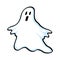 Ghost floating illustration on white background