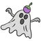 Ghost fly scare. doodle icon image