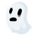 Ghost. Funny flying spirit. White cute character. Icon of death. Flat cartoon illustration.The Halloween element