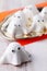 Ghost Halloween decorations or appetizers
