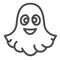 Ghost, halloween, spirit, funny, cute, spook line icon, halloween concept, specter vector sign on white background