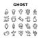 ghost halloween spooky scary cute icons set vector