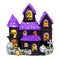 Ghost house graveyard halloween toy isolated