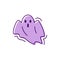 Ghost icon Halloween. Facial expression horror, Spook, Phantom sign. Thin line art design, Vector illustration