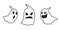 Ghost icon Halloween spooky doodle cartoon illustration character