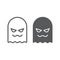 Ghost line and glyph icon, horror and character, horror sign, vector graphics, a linear pattern on a white background.