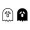 Ghost line and glyph icon. Phantom vector illustration isolated on white. Wraith outline style design, designed for web