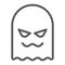 Ghost line icon, horror and character, horror sign, vector graphics, a linear pattern on a white background.