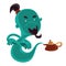 Ghost from magical oil lamp illustration cartoon character