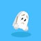 Ghost mascot and background sad pose