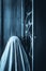 Ghost near creepy wardrobe with spiderweb inside