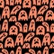 Ghost phantom seamless pattern dark background wallpaper color