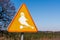 Ghost on the sign near the castle in Bobolice Poland