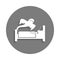 the ghost of a sleeping person icon in badge style. One of ghost collection icon can be used for UI, UX