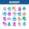 Ghost Spectre Funny Collection Icons Set Vector