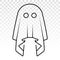 Ghost spooky or apparition haunting Halloween holiday line art icon for apps and websites