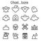 Ghost & spooky icon set in thin line style