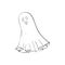 Ghost symbol of Halloween. Spook character of horror. Mystical Nightmare