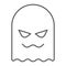 Ghost thin line icon, horror and character, horror sign, vector graphics, a linear pattern on a white background.