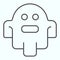 Ghost thin line icon. Scary night horror monster, spirit of dead soul. Halloween vector design concept, outline style