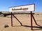 Ghost town Kolmanskop sign - Namibia Africa