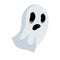 Ghost. White cute character. Icon of death. Flat cartoon illustration. Funny flying spirit.The Halloween element