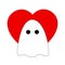 Ghosting - love heart is hidden by white bogey.