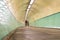 Ghostly cyclists in underground tunnel